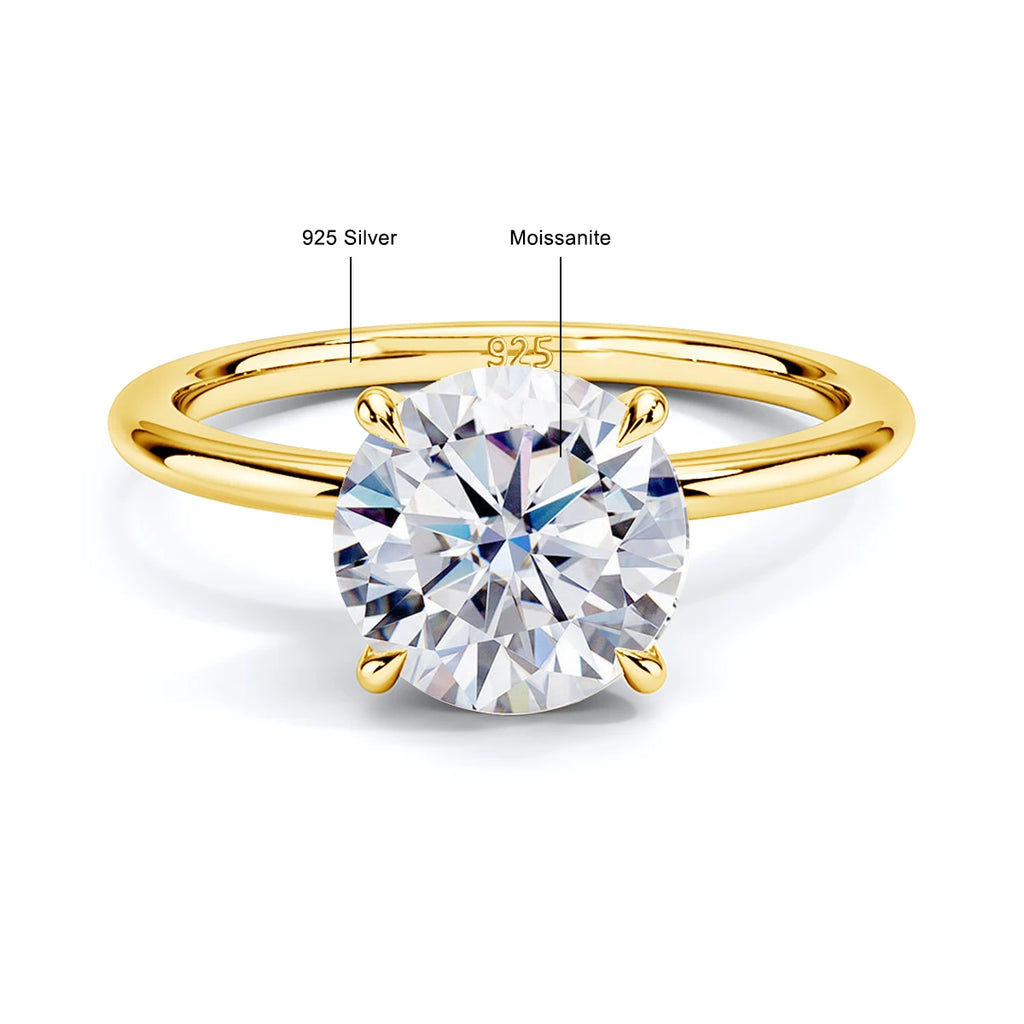 14K Gold Moissanite Engagement Ring for Women | Wedding Band