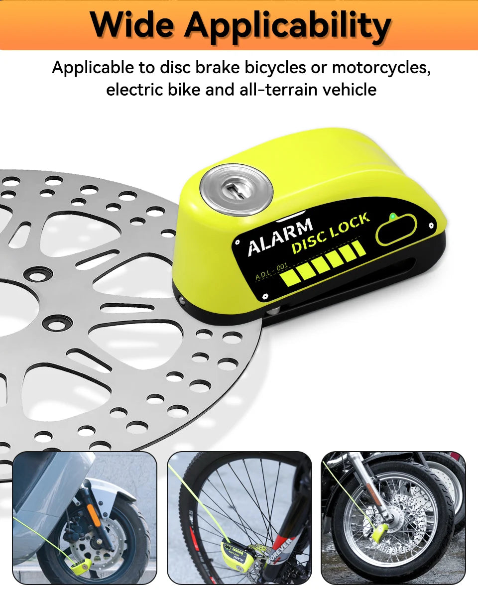 Extractme 110dB Motorcycle Alarm Disc Lock - Ultimate Waterproof Anti-Theft Security