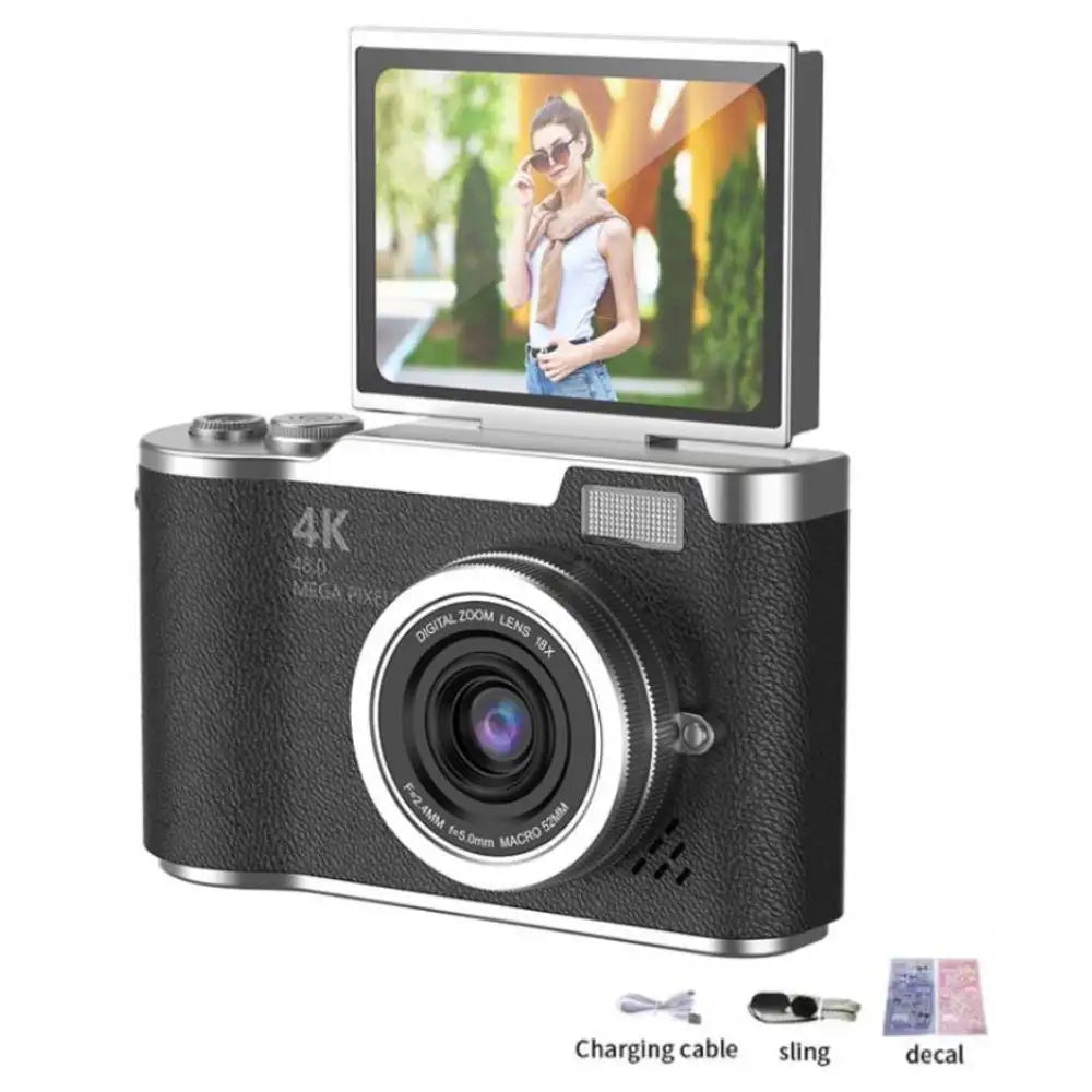 4K 48MP Digital Camera | Flip Screen & Anti-Shake