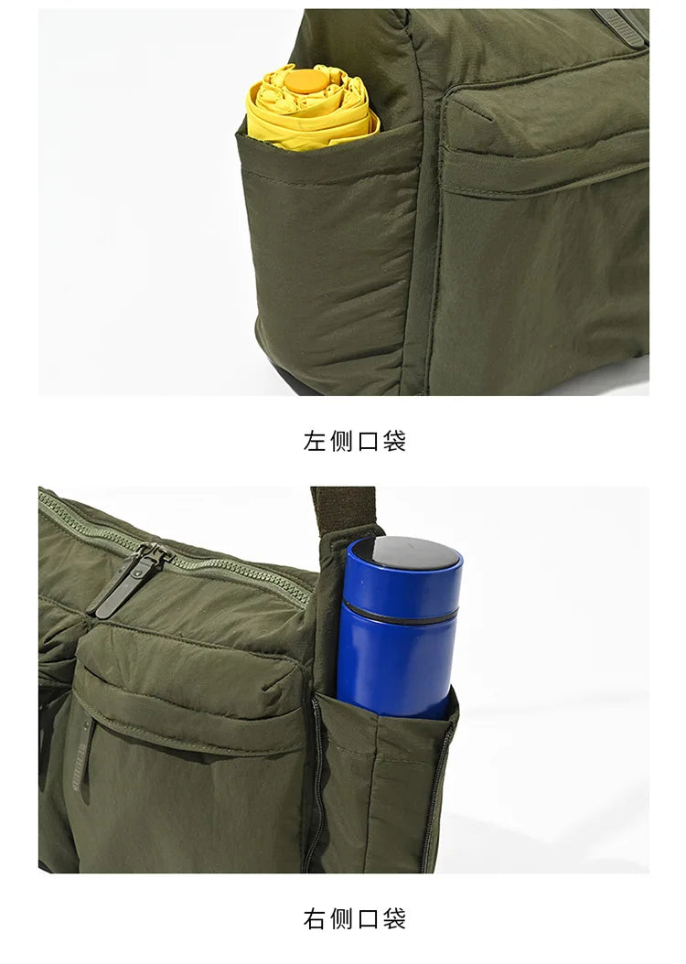 Women's Casual Multi-Pocket Nylon Messenger Bag - Travel & Shopping Tote