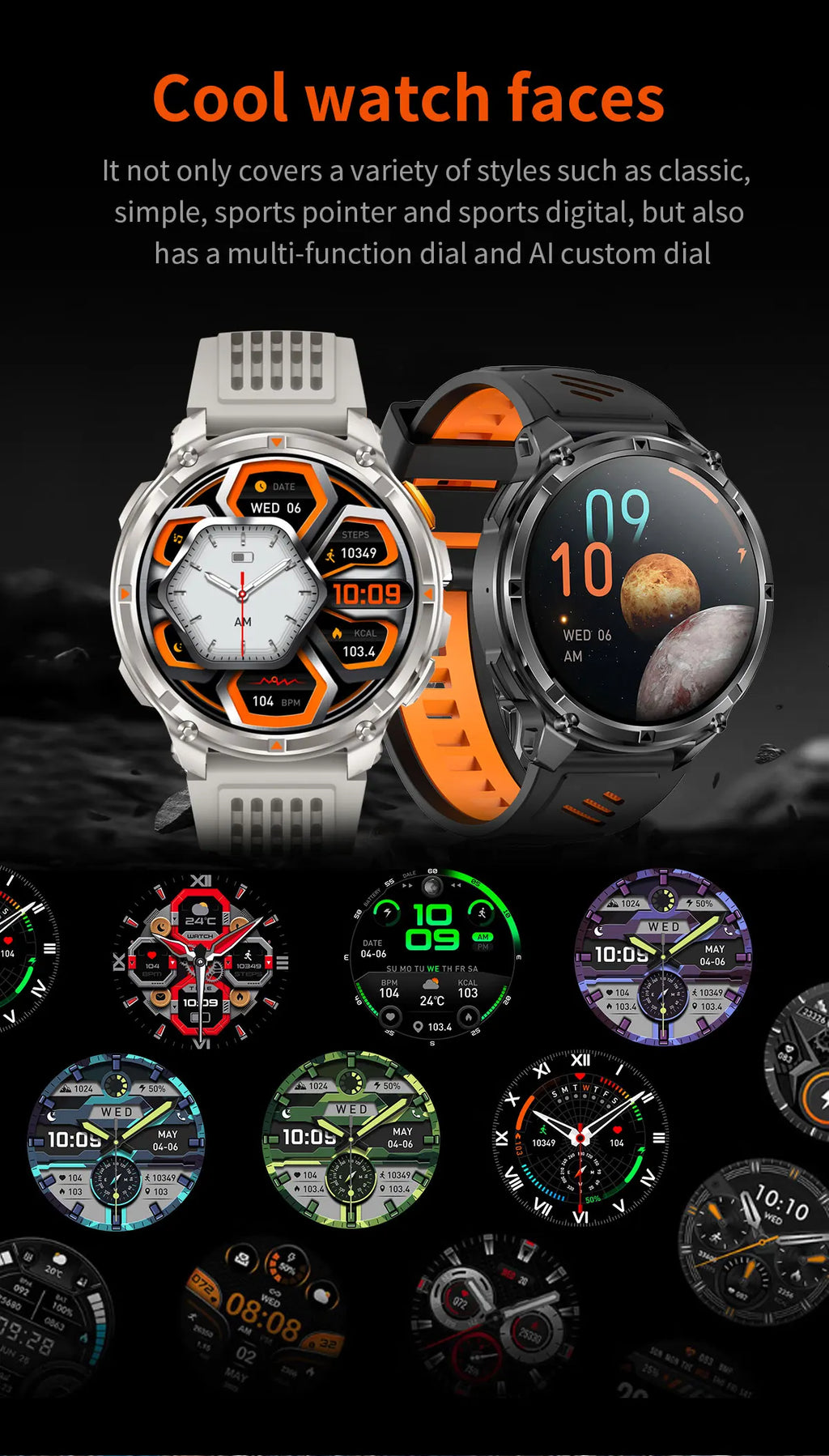 T-Rex3 Pro Smartwatch | 1100mAh Battery, GPS, 5ATM Waterproof, Military-Grade