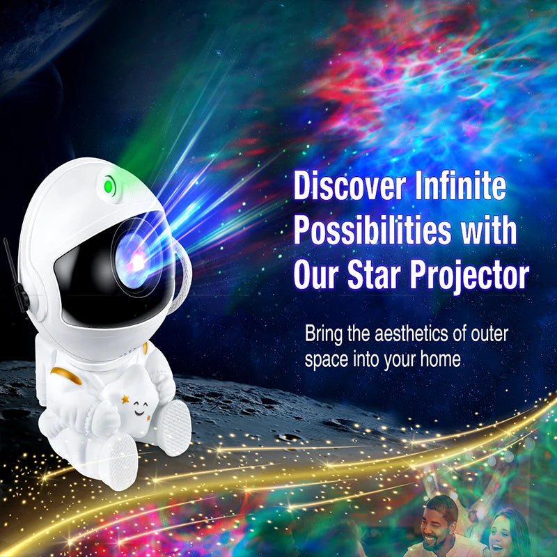 Astronaut Galaxy Projector Night Light - Stars Lamp for Kids Bedroom Decor