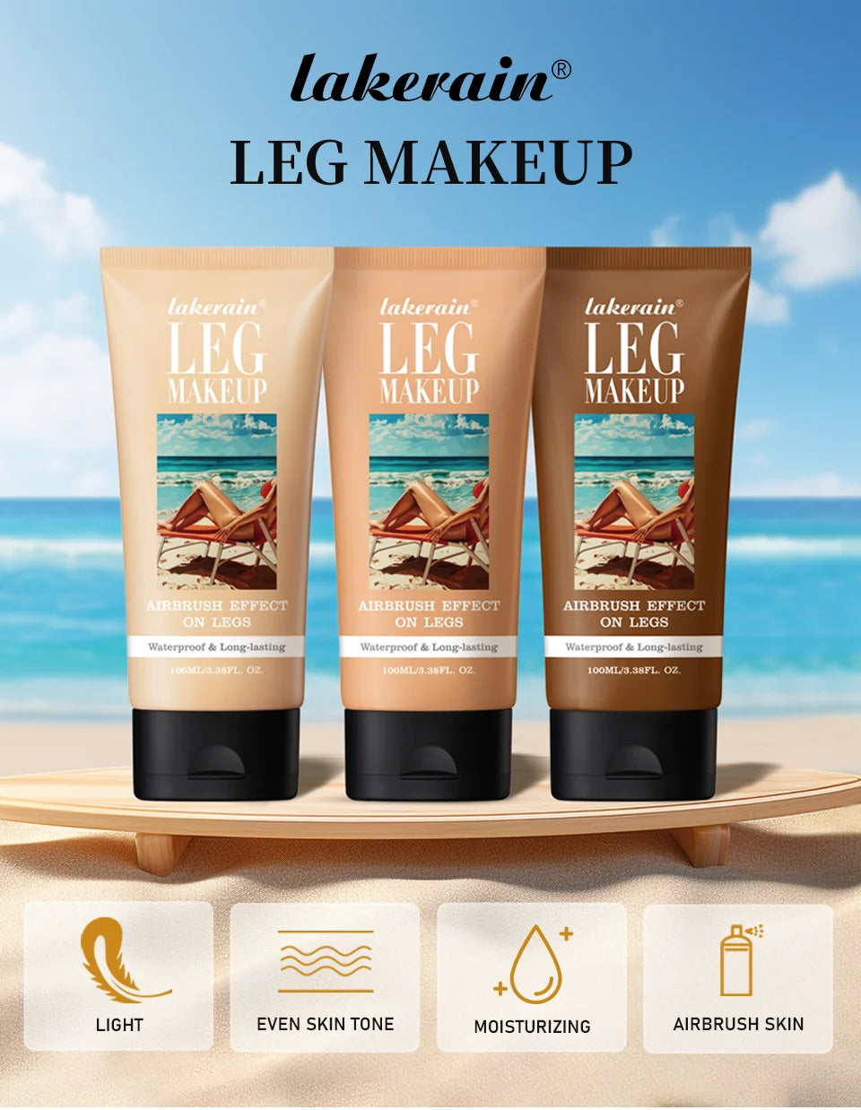 Vabena 100ml Leg Makeup - Long-lasting, Waterproof & Anti-Transfer Foundation