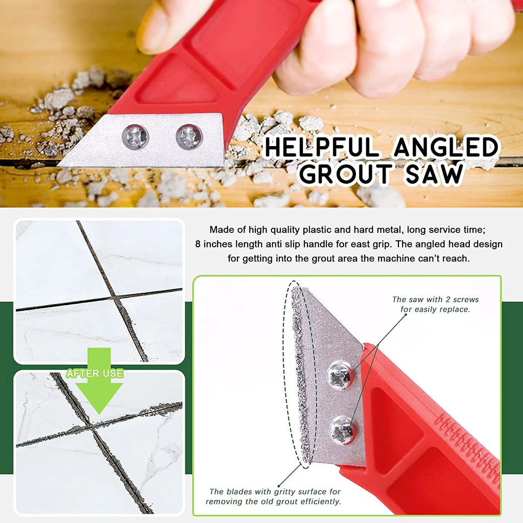 22-Piece Grout Removal Tool Kit - Tile Cleaning & Repair Set