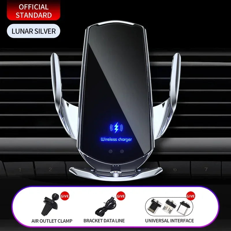 VIKEFON 15W Magnetic Wireless Car Charger & Auto Phone Mount - Fast Charging