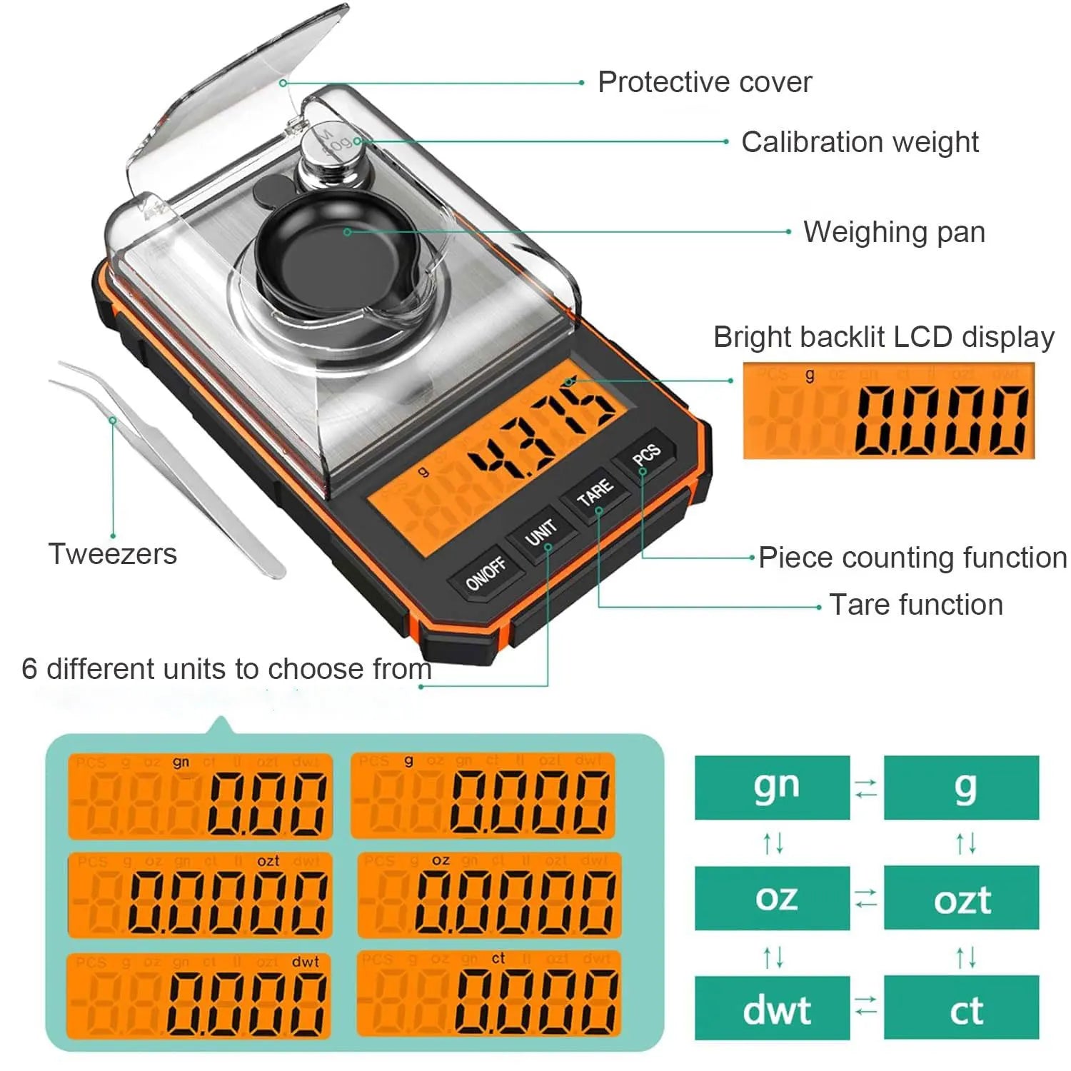 Brifit 0.001g/50g Digital Milligram Scale | High Precision Weight & Calibration