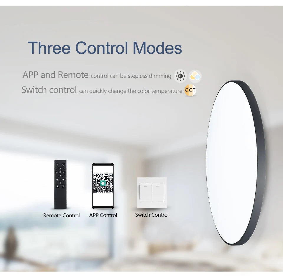 Modern Smart Dimmable LED Ceiling Light with App & Remote Control
