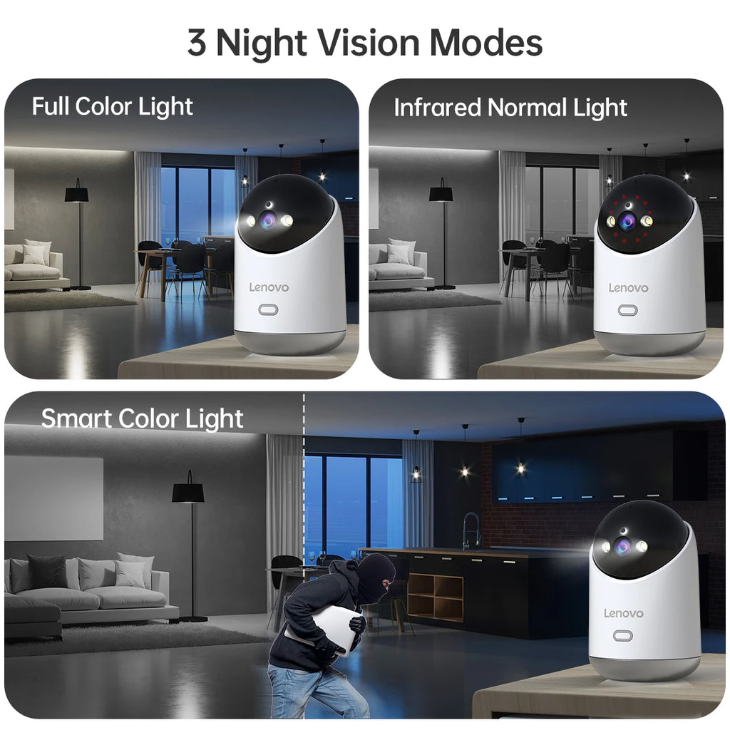 Lenovo 5MP Smart WiFi Outdoor Security Camera with Night Vision