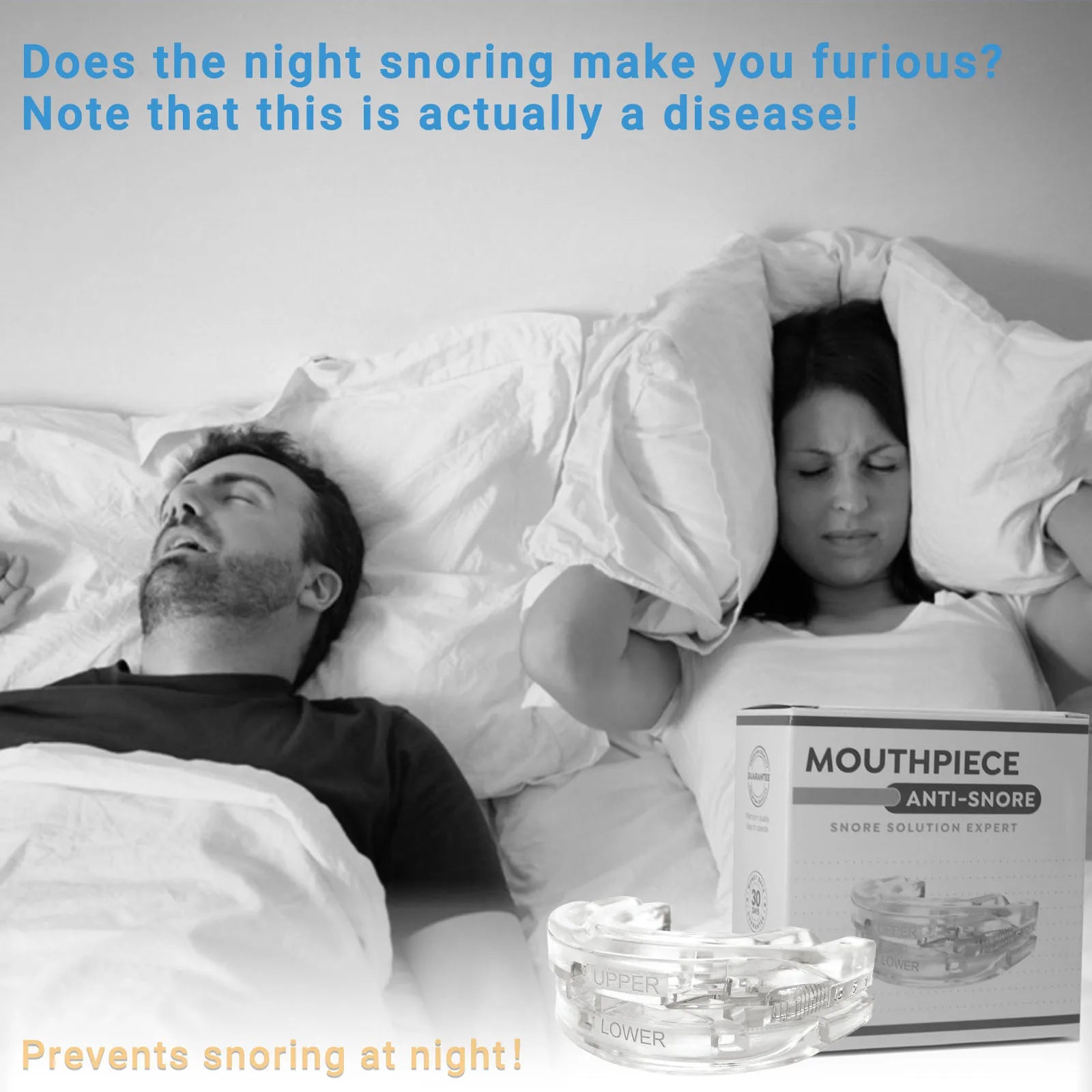 Silicone Anti-Snore Mouthpiece - Bruxism & Apnea Relief