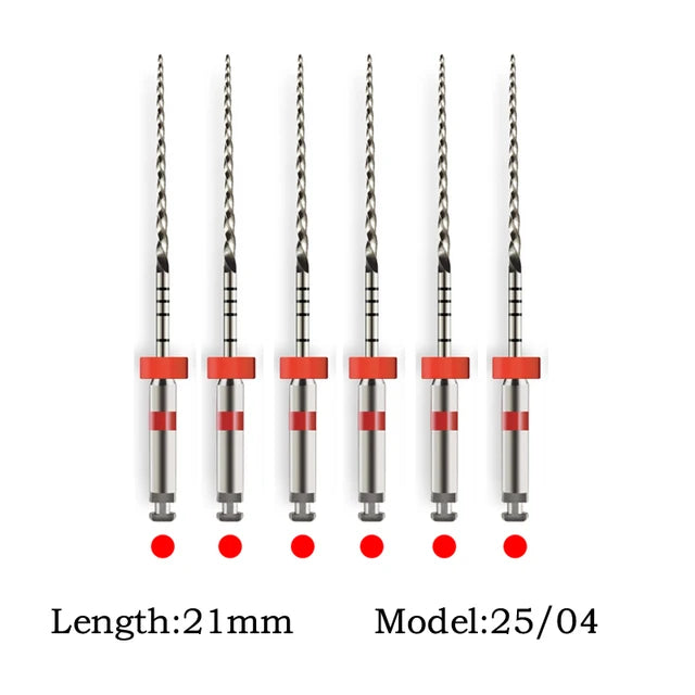 SOCO PLUS 6PCS Nickel Titanium Heat Activated Root Canal Rotary Files for EndoMotor