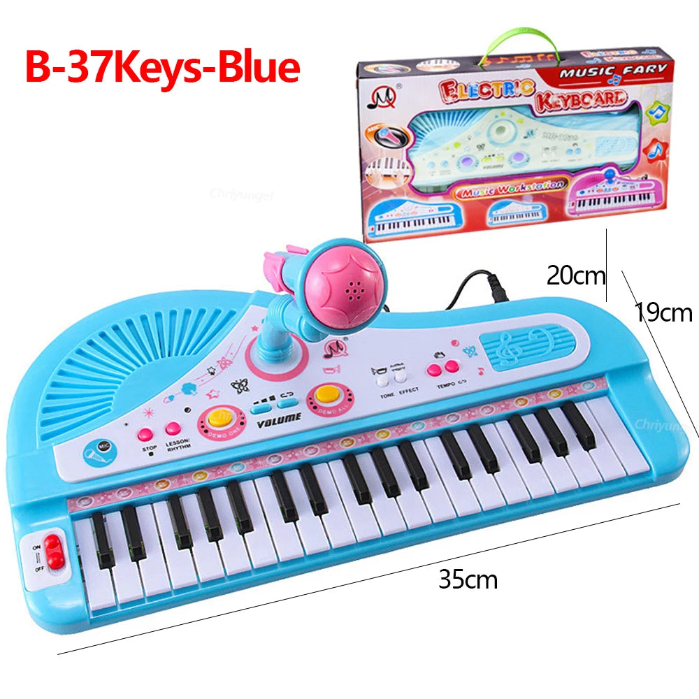 37 Keys Kids Electronic Piano Keyboard with Microphone | Educational Musical Toy