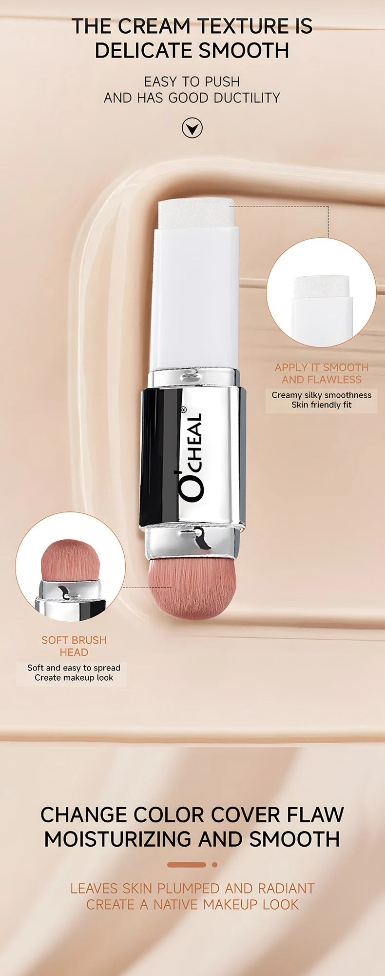 O'CHEAL Dynamic Foundation Stick: Perfect Match, Matte Finish, Blemish Coverage