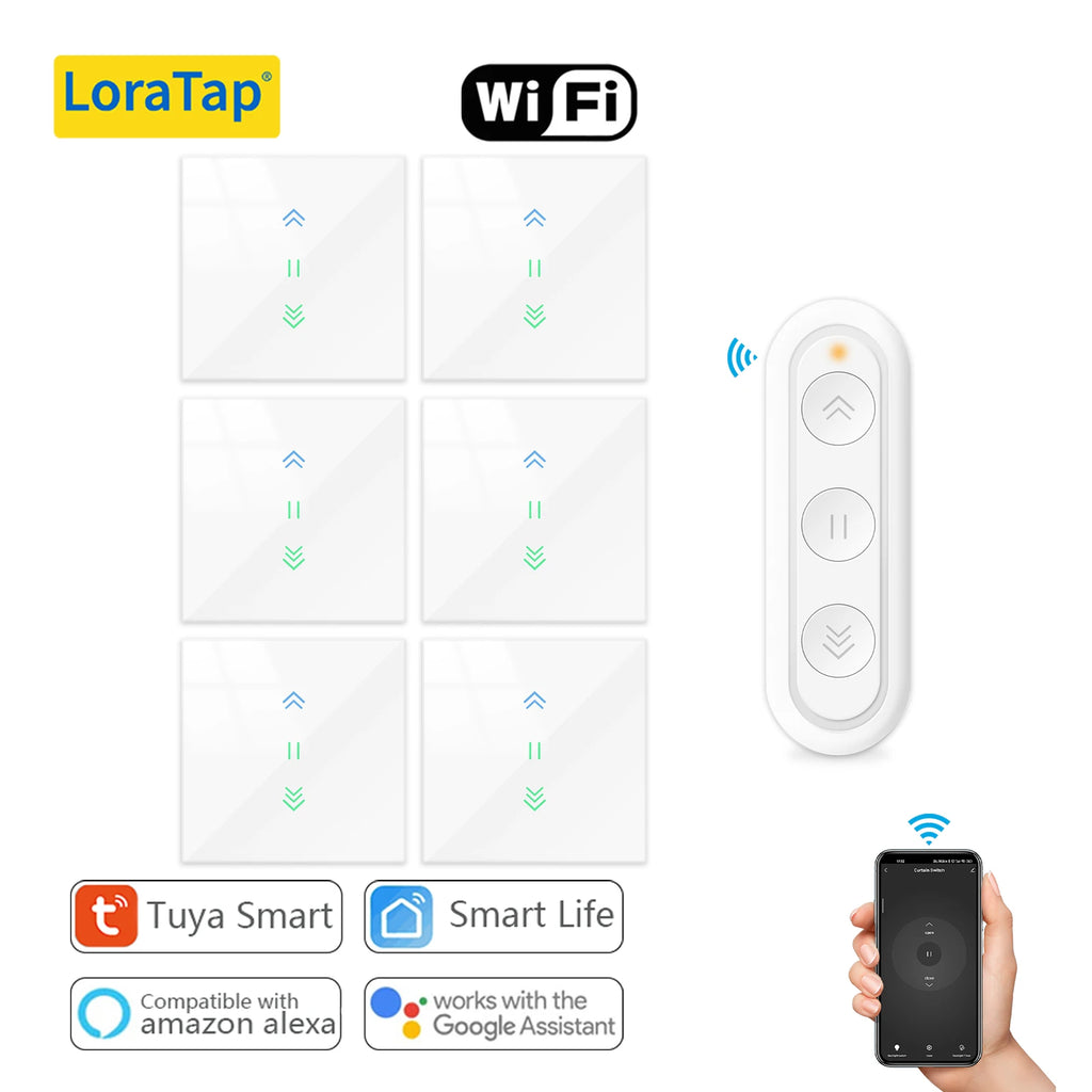 LoraTap WiFi Smart Blinds Switch - App & Voice Control for Modern Homes