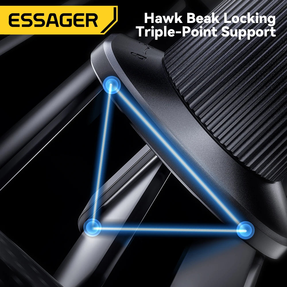 Essager 15W Magnetic Car Charger Mount - Fast Wireless Phone Holder