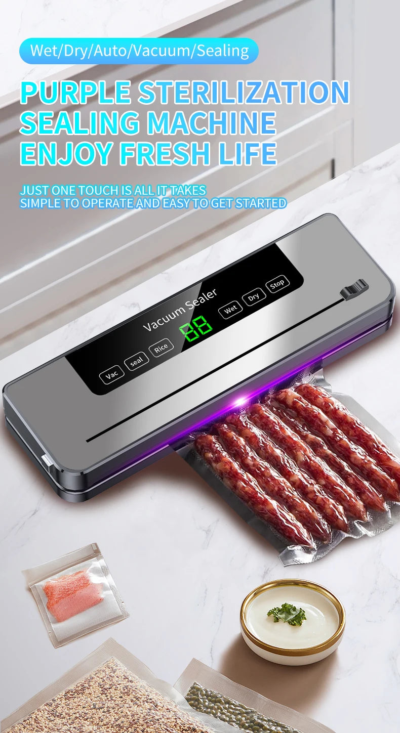 Electric Vacuum Sealer Machine | Dry & Wet Food Preservation