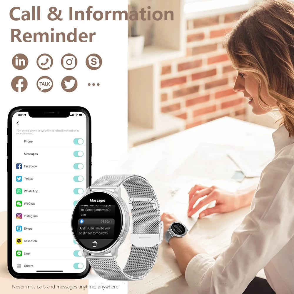 MEVADEN Bluetooth Call Smart Watch - Custom Dial, Fitness Tracker Y22
