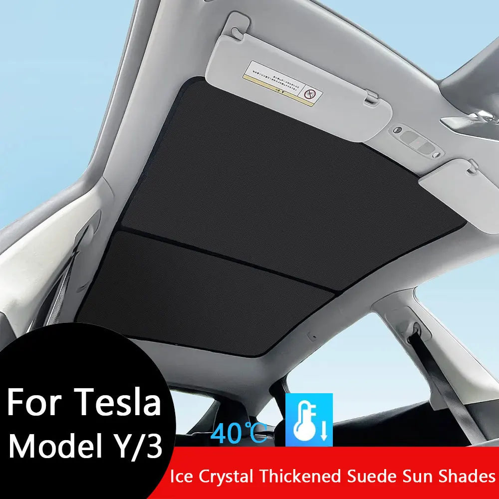 Tesla Model 3 Highland 2026 & Model Y Sunroof Sunshades | Ice Cloth Heat Blocker
