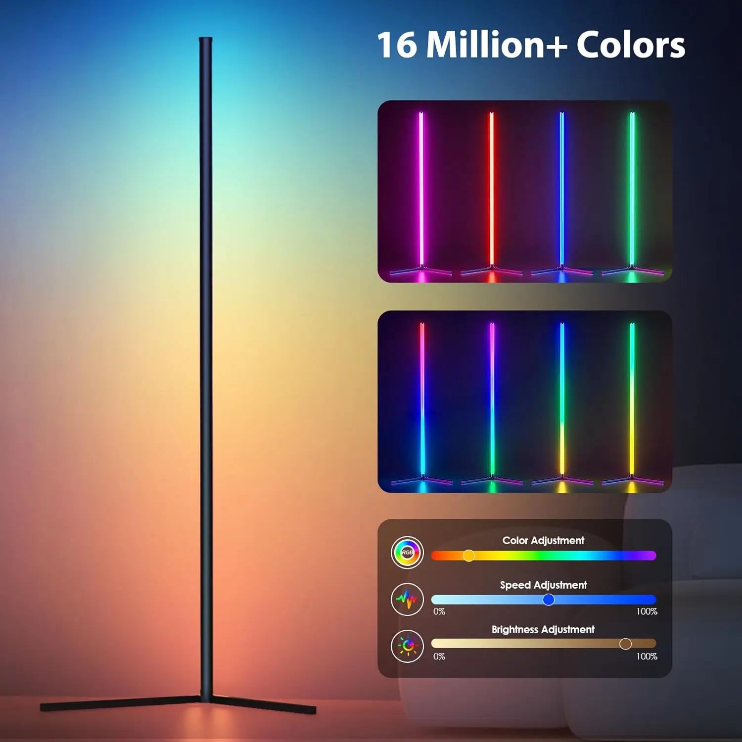 HOMEFISH Music-Sync RGB Floor Lamp - Smart LED Lighting