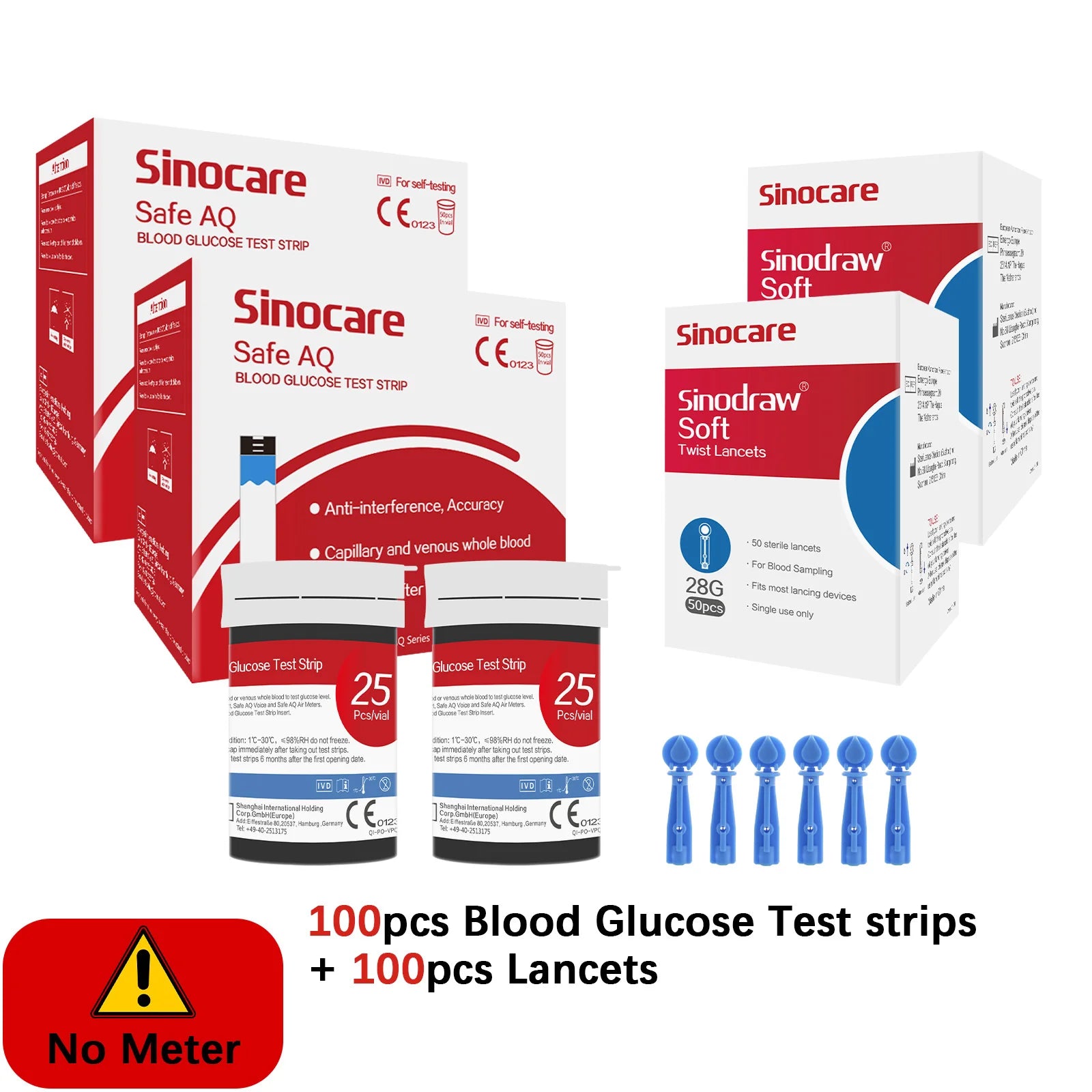 Safe AQ Blood Glucose Meter Kit – Fast Diabetes Blood Sugar Monitor