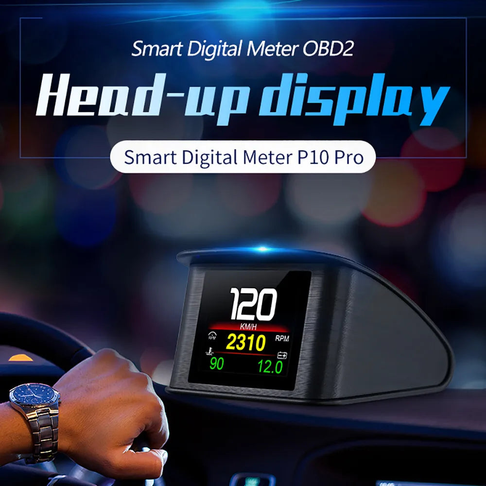 P10 PRO OBD2 Head Up Display - Smart Digital Meter Speedometer