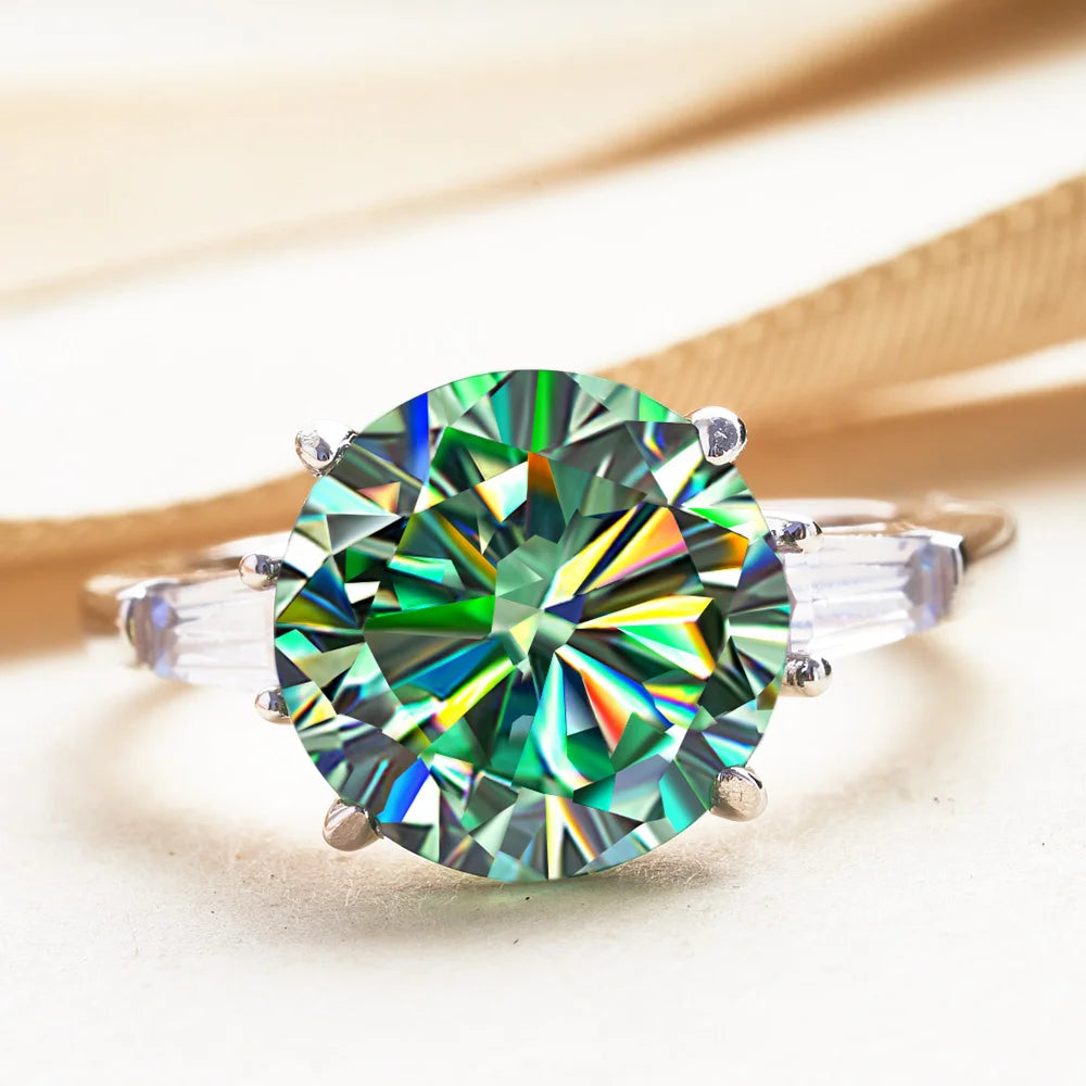 GRA Certified 5CT Moissanite Ring VVS1 Sterling Silver - Timeless Elegance