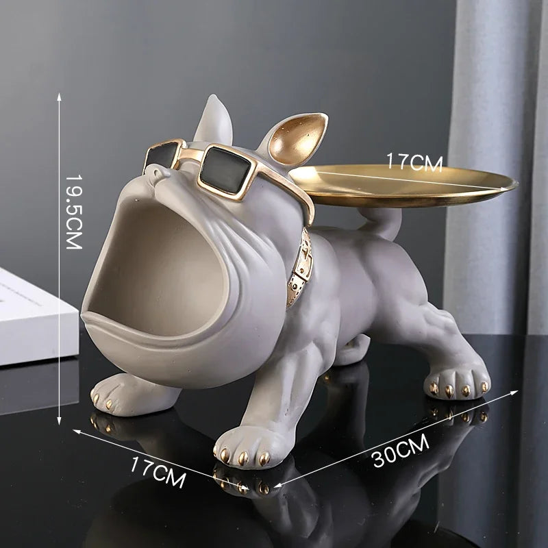 Elegant Bulldog Figurine Storage Box | Home Decor Art