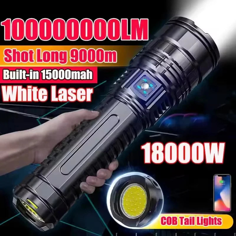 Vabena 10000LM Tactical LED Flashlight | 15000mAh Rechargeable 4km Spotlight