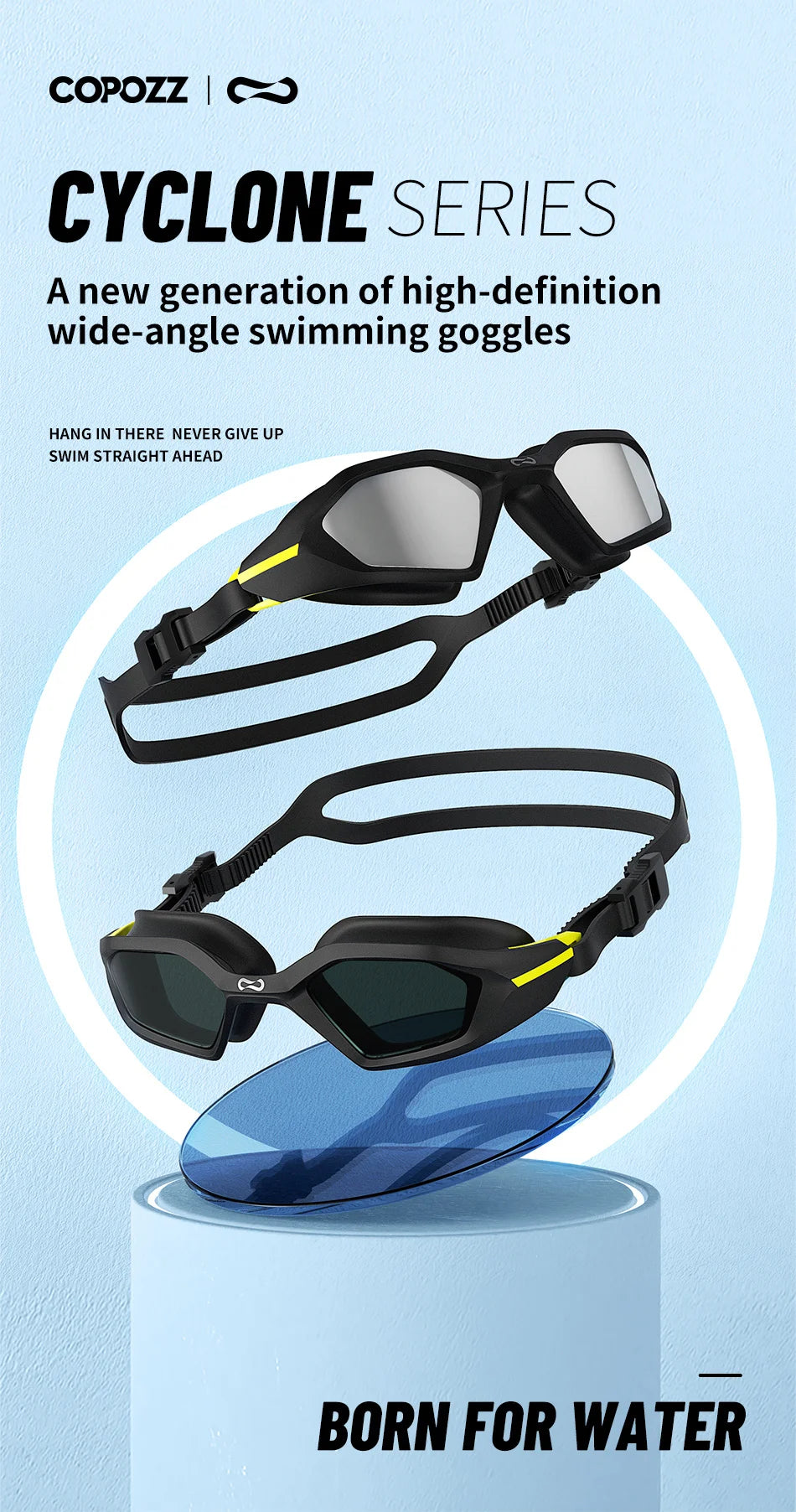 COPOZZ Professional Electroplate Swim Goggles - Anti-Fog UV Protection