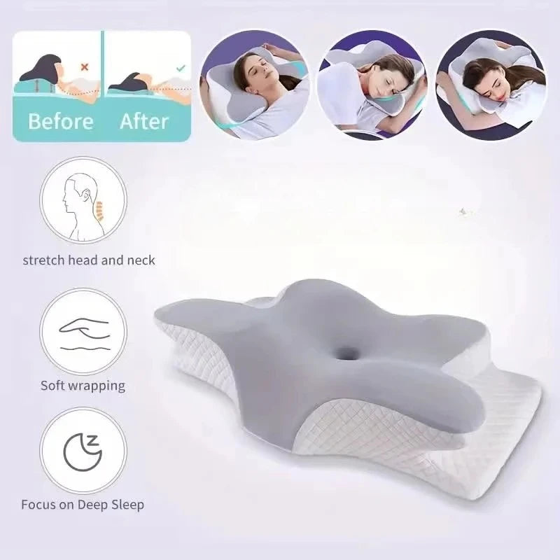 2026 Butterfly Memory Foam Sleep Pillow | Ergonomic Neck Protection & Slow Rebound Comfort