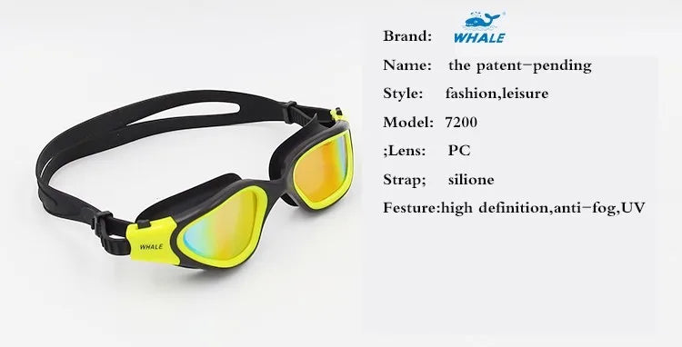 Professional Anti-Fog UV Swimming Goggles for Adults - Waterproof Silicone