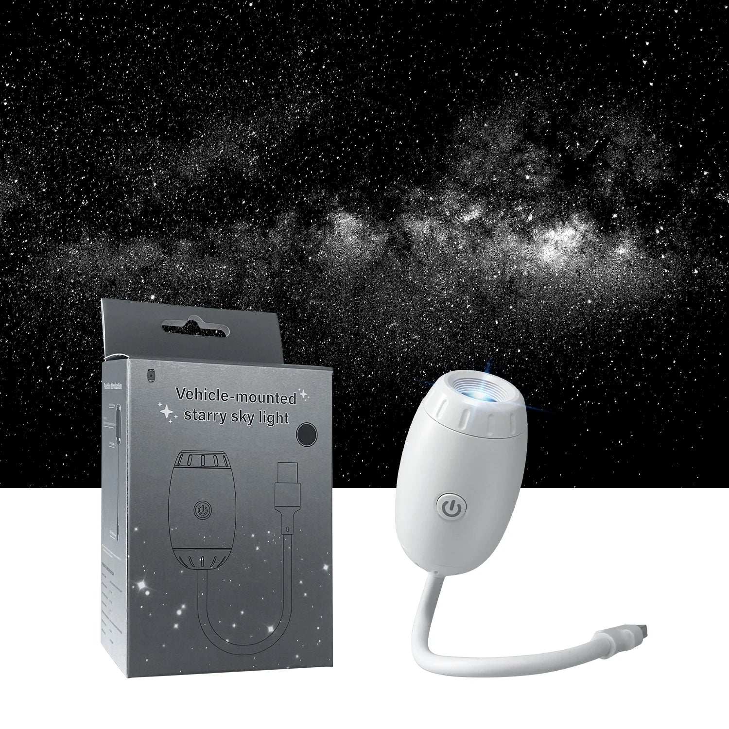 USB Car Star Projector Light | LED Interior Ambient Galaxy Lighting