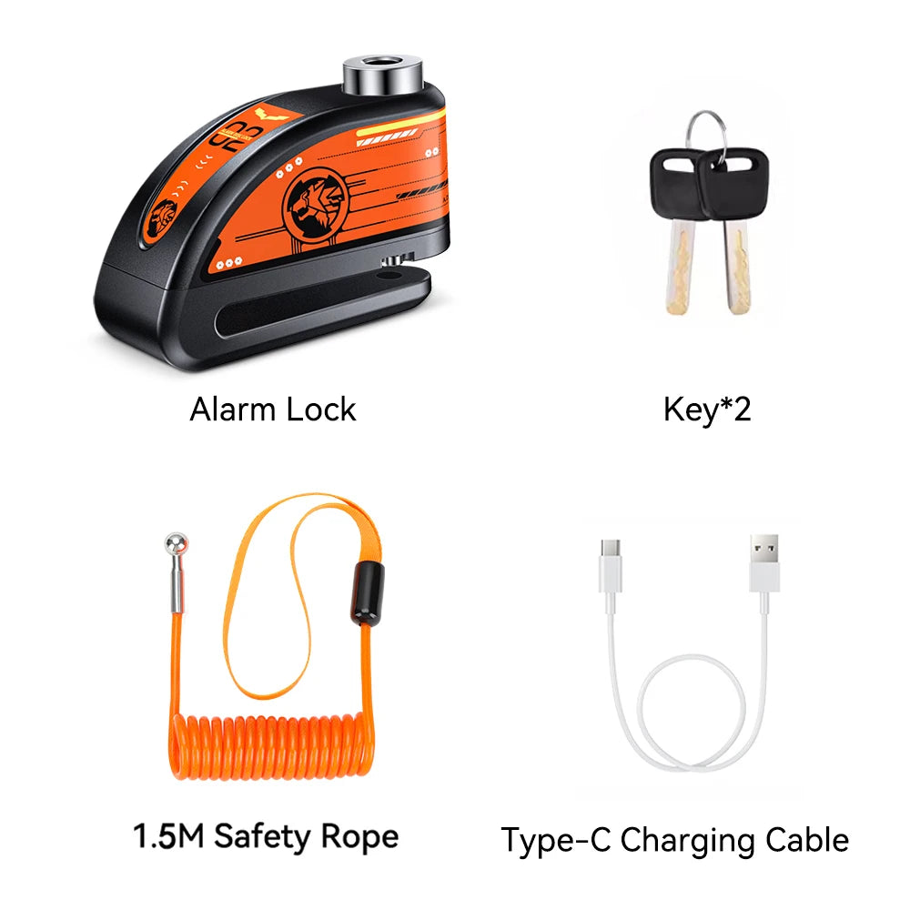 Extractme 110dB Motorcycle Alarm Disc Lock - Ultimate Waterproof Anti-Theft Security
