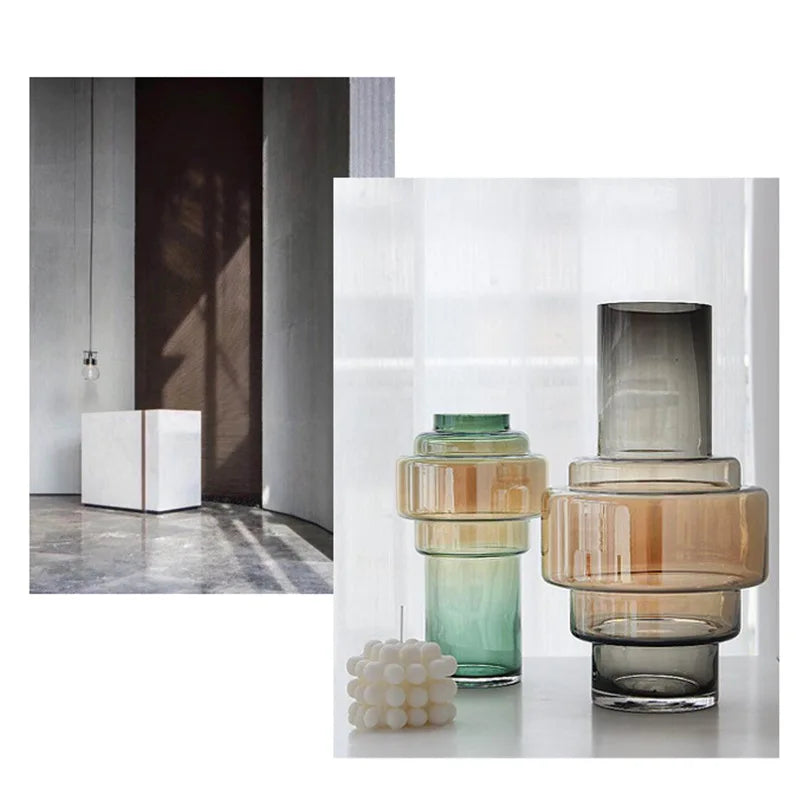 Minimalist Gradient Glass Vases - Elegant Home Decor