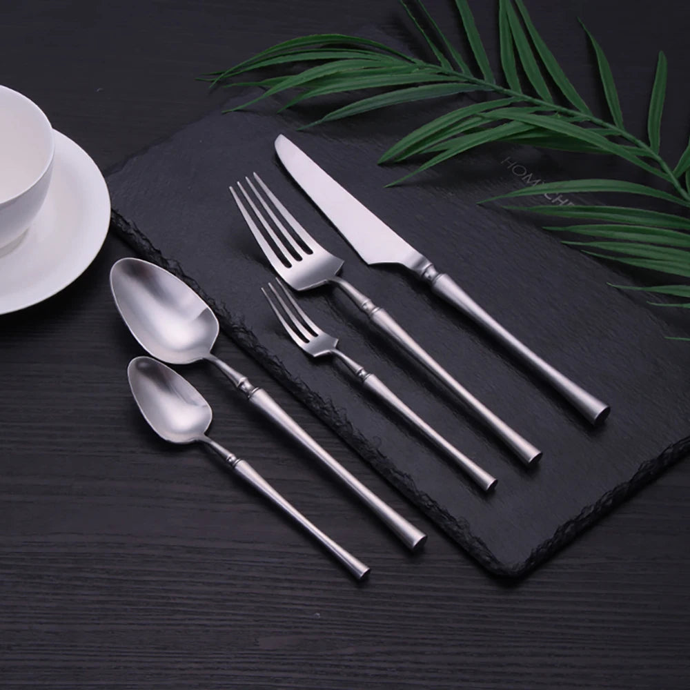 Elegant Gold Cutlery Set | Stainless Steel Dinnerware (10-30 Pcs)