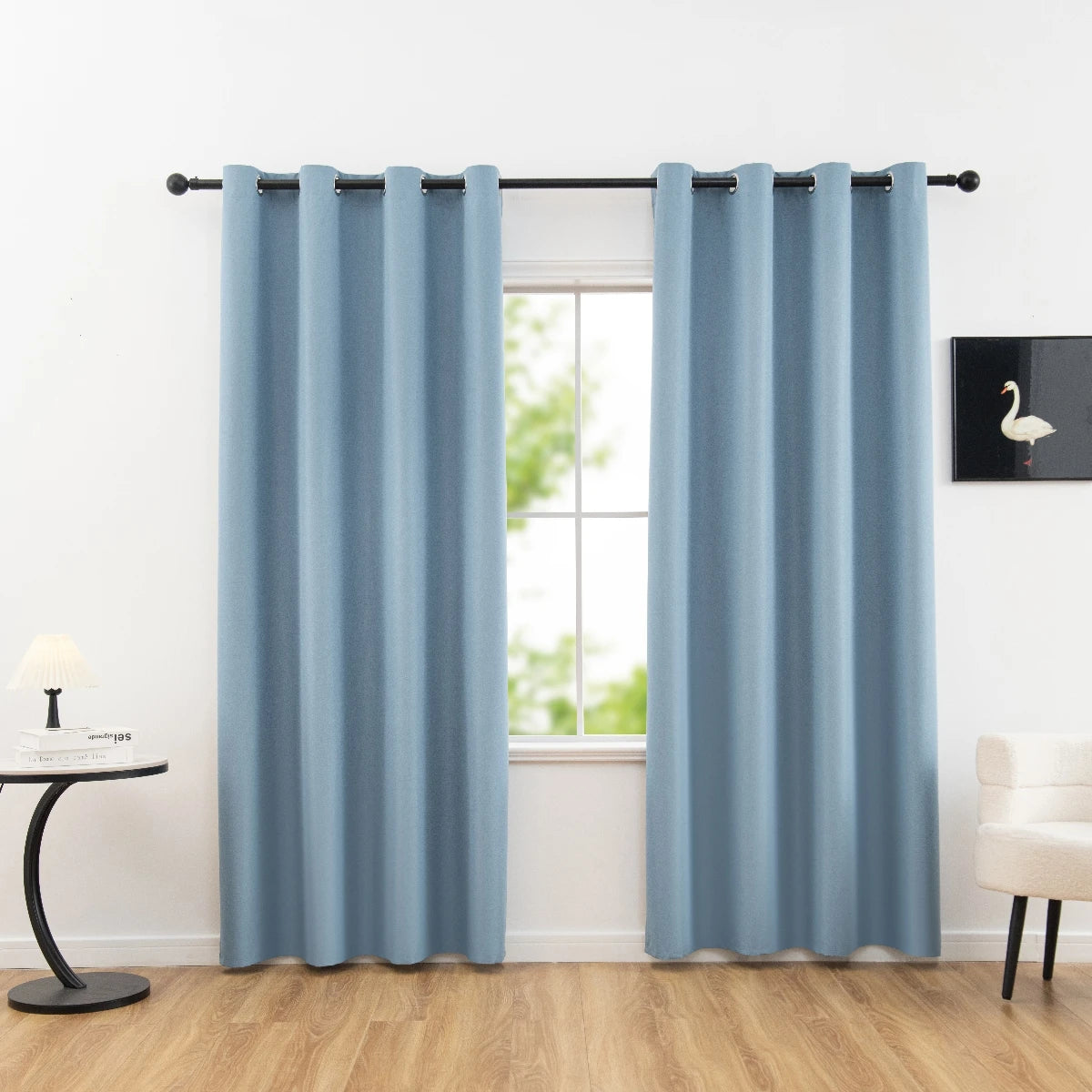 1panel Solid 100% Blackout Curtains with Grommets - Total Privacy Drapes