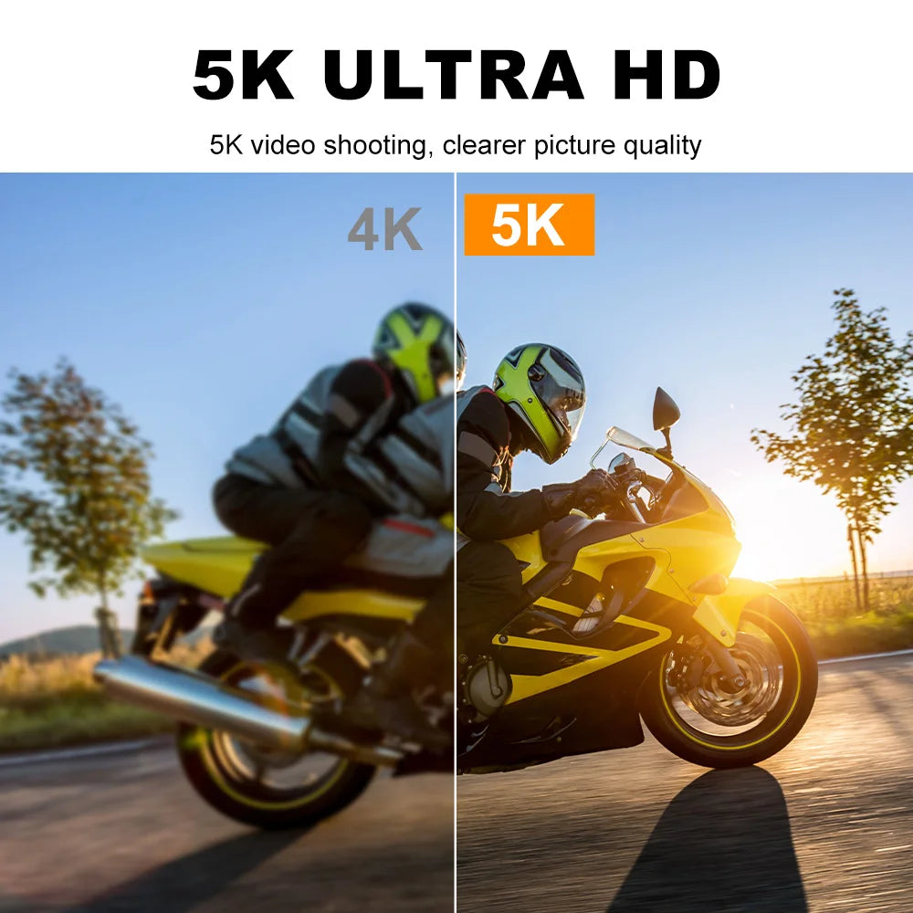 Ourlife 5K Action Camera 4K60FPS | Touch Screen, 30M Waterproof