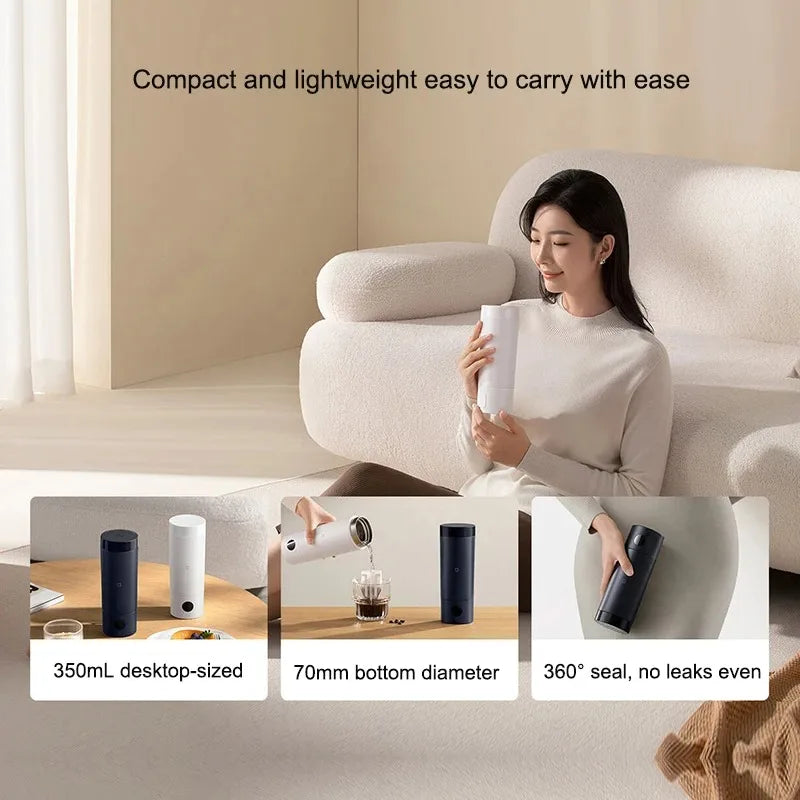 Mijia Portable Electric Kettle 2, Travel Thermos Cup, Smart Temperature 350ml