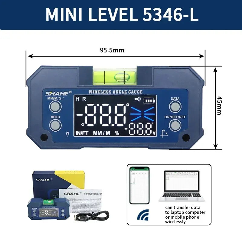 SHAHE MINI Magnetic Digital Inclinometer & Angle Finder - Dual Axis