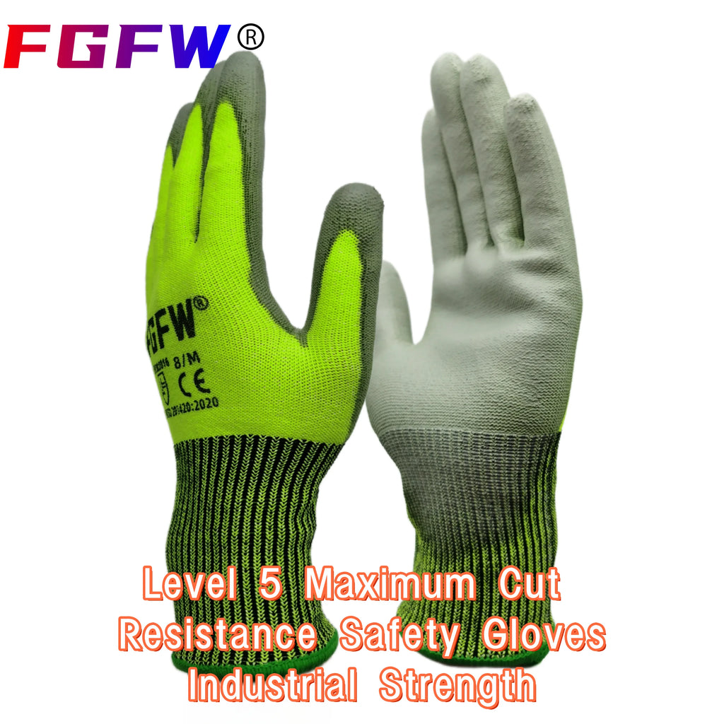 10 Pairs Military-Grade Level C Cut Resistant Gloves EN388 Certified for Industrial Use