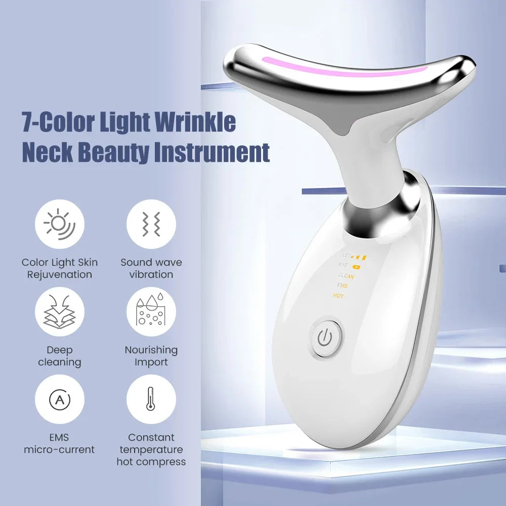 Vabena Face & Neck Lift Device - EMS, LED Light Therapy, Anti-Wrinkle Massager