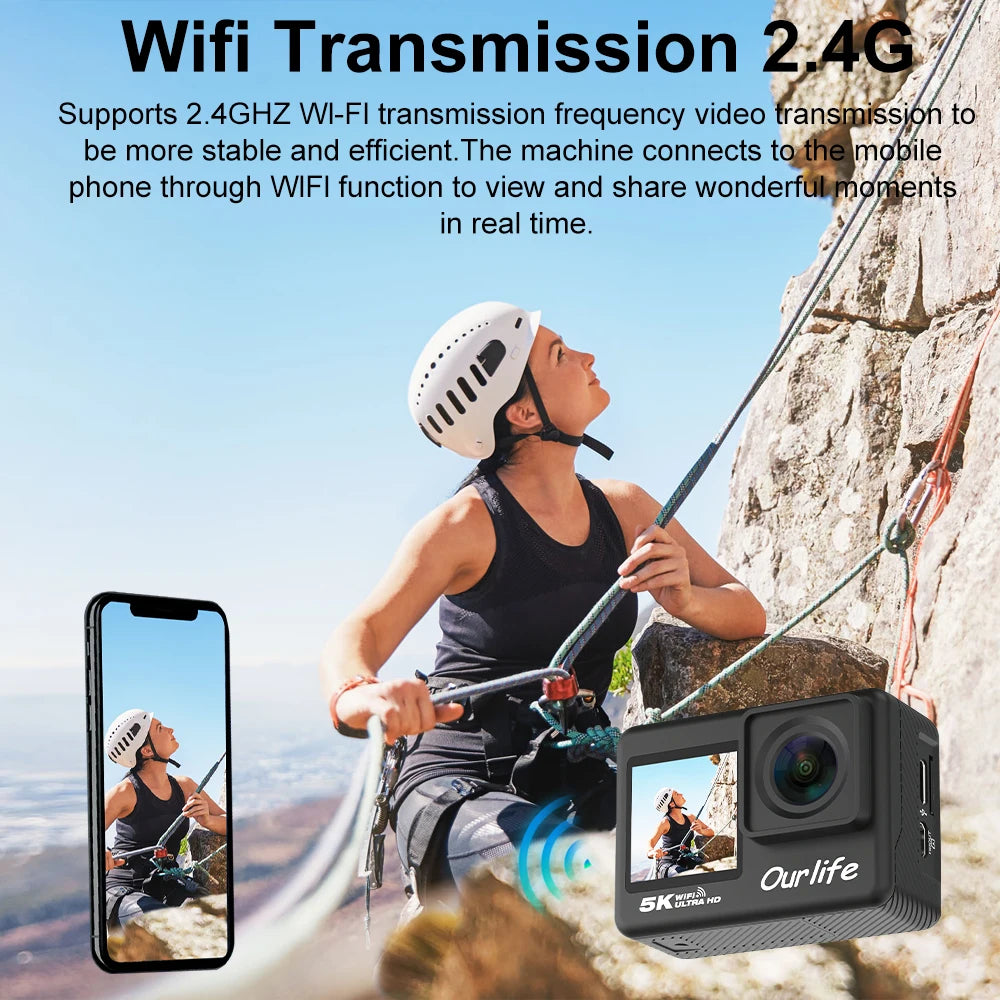 Ourlife 4K Action Camera - Waterproof, WiFi, Touch LCD | Capture Your Adventures