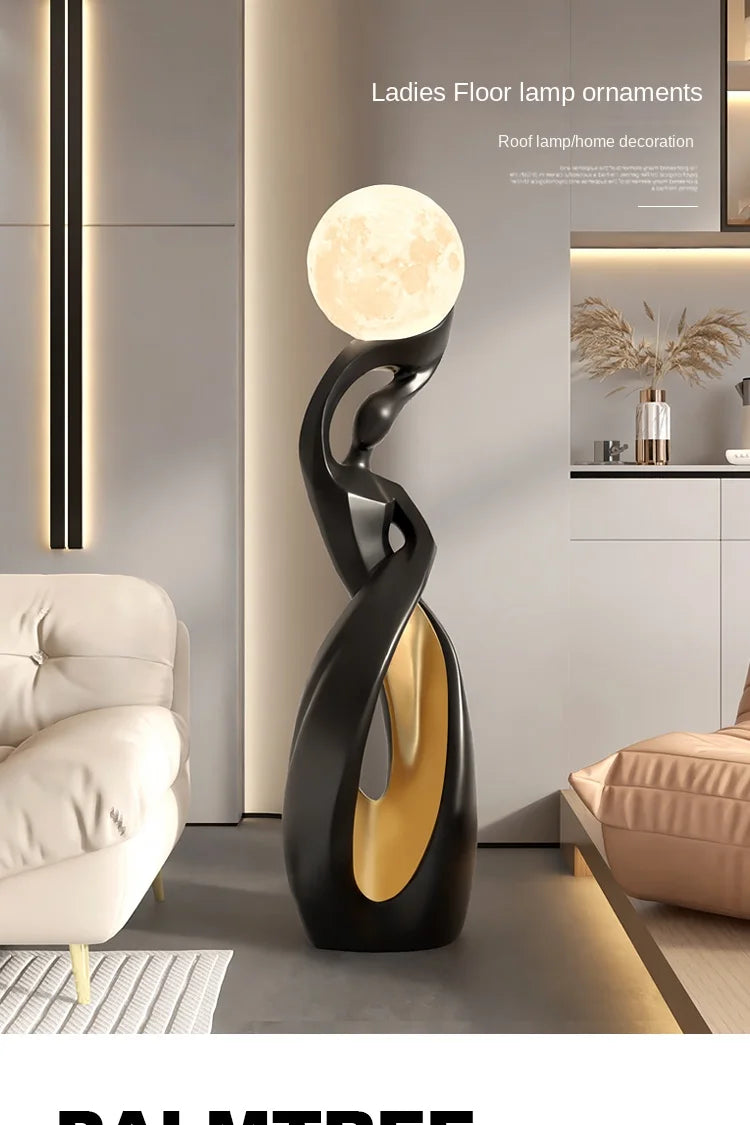 Nordic Abstract Luminous Floor Sculpture | Artistic Illumination