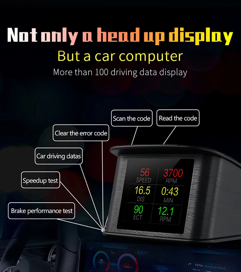 P10 PRO OBD2 Head Up Display - Smart Digital Meter Speedometer