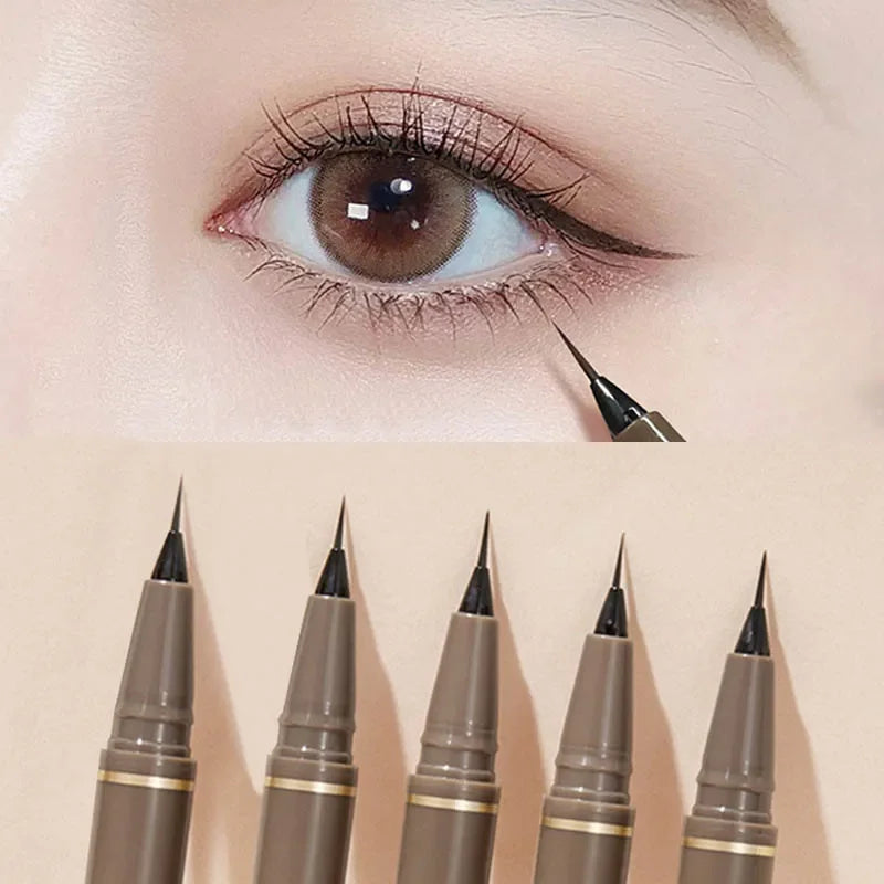 Ultra Thin Waterproof Lower Eyelash & Silkworm Eyeliner Pen - Black Brown