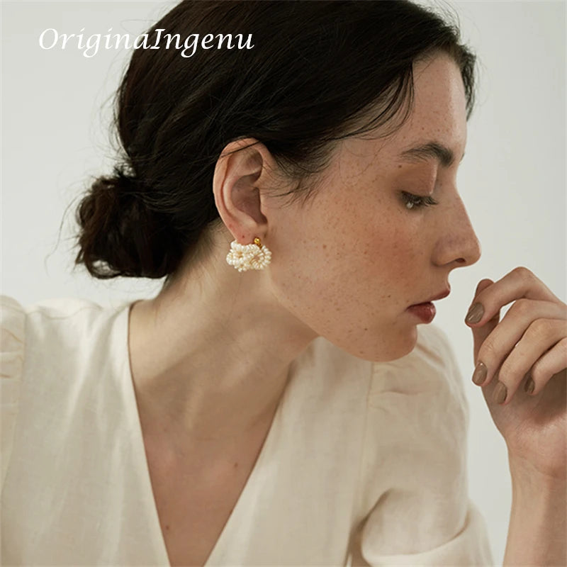 Elegant Freshwater Seed Pearl Earrings - 14K Gold Filled Jewelry