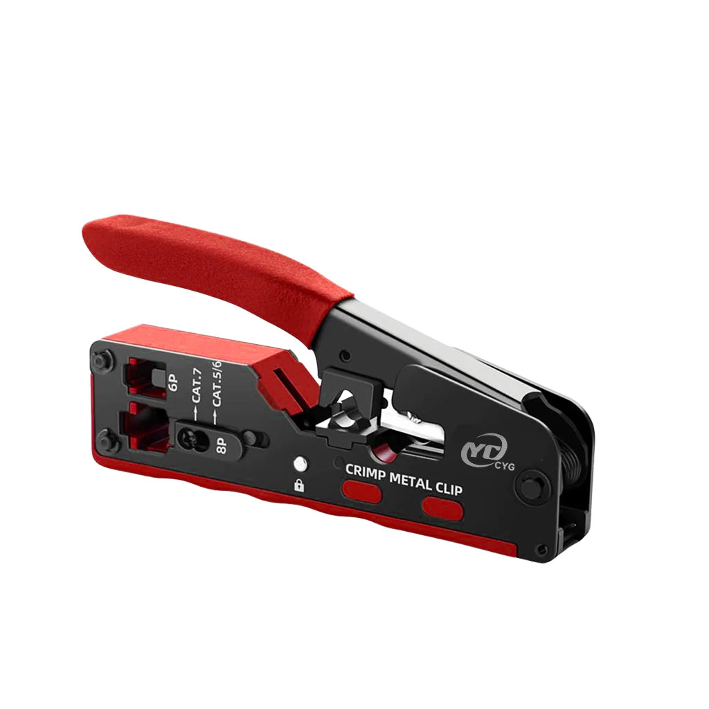 Vabena RJ45 RJ12 RJ11 Pass Through Crimp Tool & Stripper Kit | Cat5e-Cat7 Ethernet Crimper