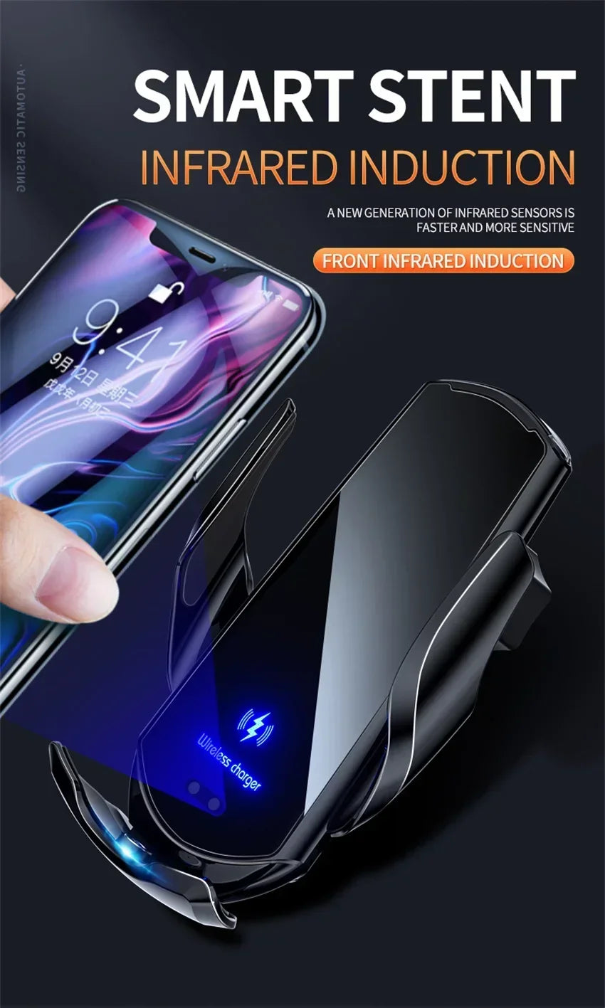 VIKEFON 15W Magnetic Wireless Car Charger & Auto Phone Mount - Fast Charging