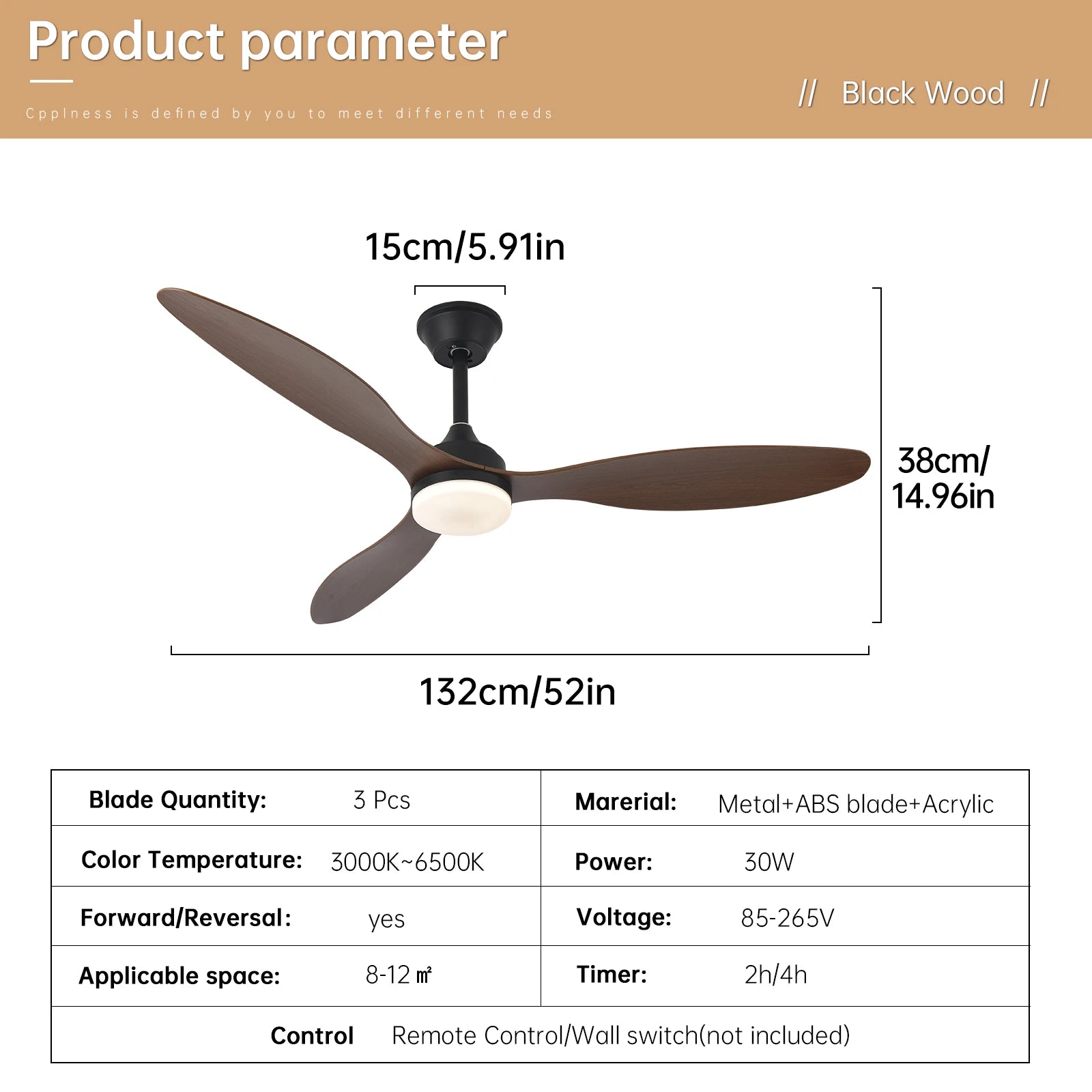 Low Profile Ceiling Fan with Light & Remote | 25"/42"/52" Indoor/Outdoor