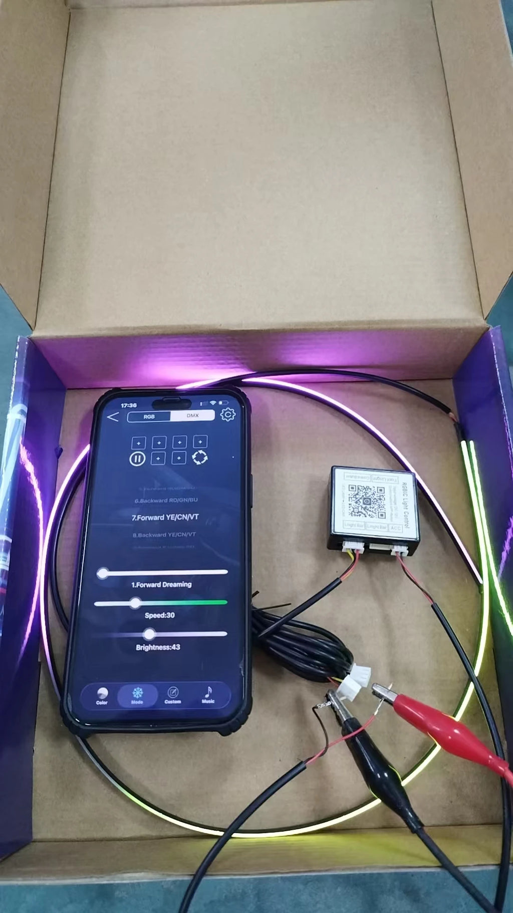 RGB LED Car Ambient Light Kit - APP Control Streamer Atmosphere Lamp