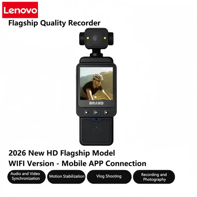 Lenovo 4K Waterproof Action Camera with Dual Screens